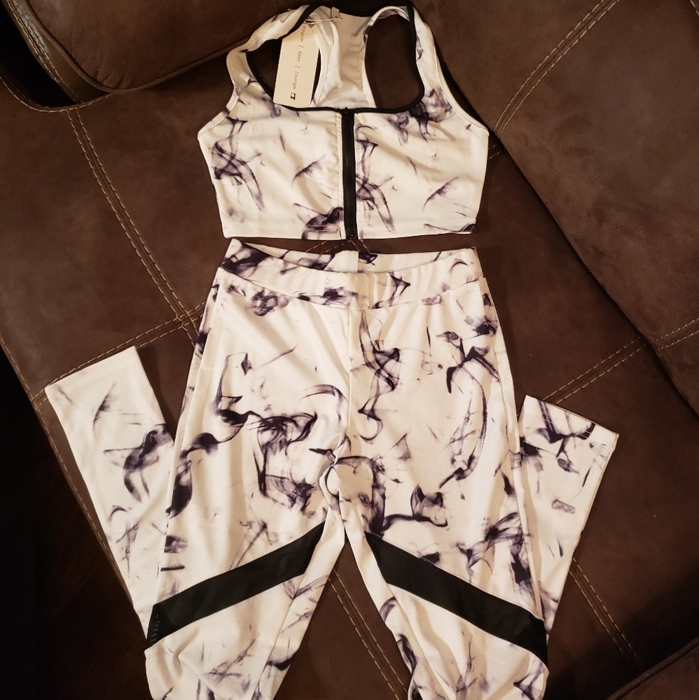 Athletic wear matching top and bottom